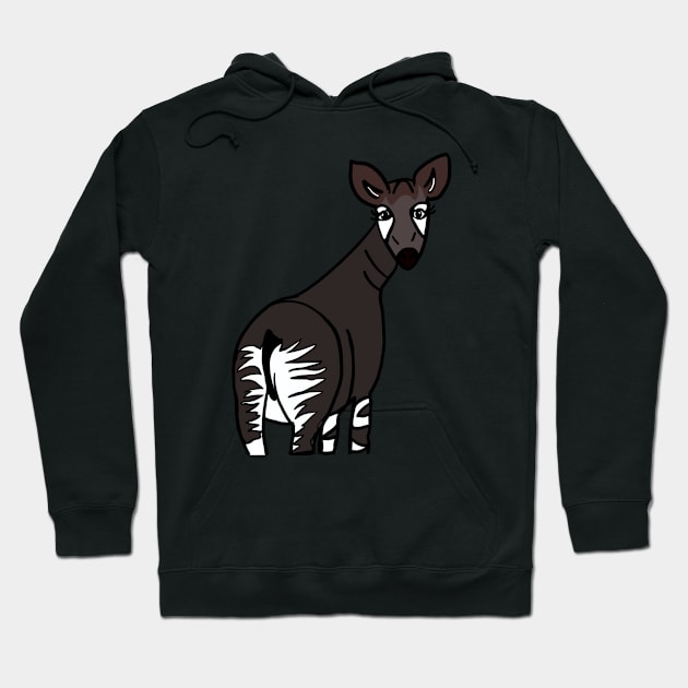 Okapi - cartoon style Hoodie by eeliseart